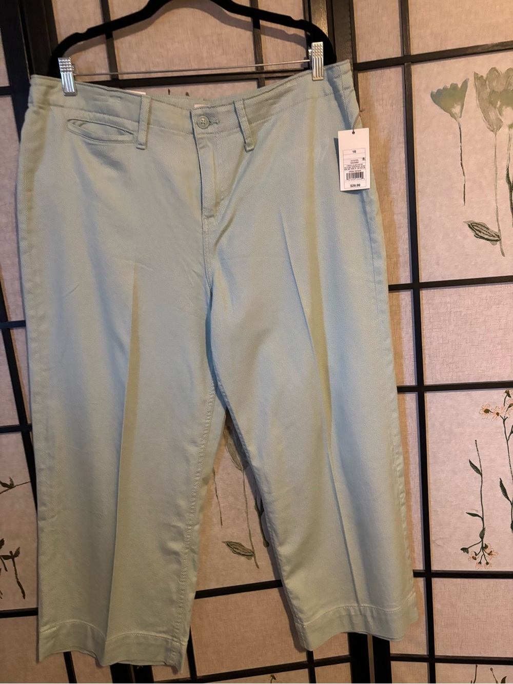 NWT Women’s Light Mint Green Stretch Cropped Pant